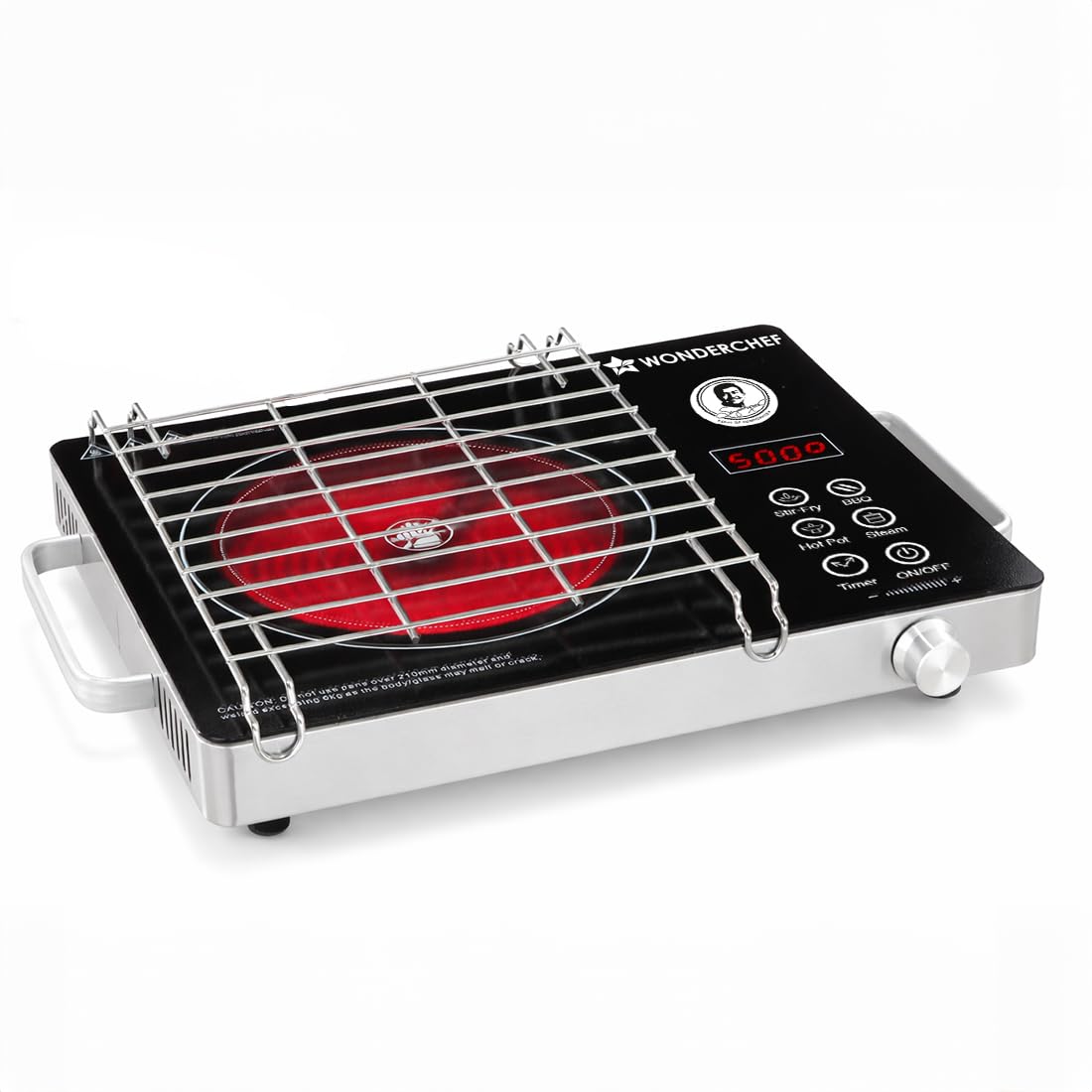 Wonderchef Evita Infrared Electric Cooktop with Crystal Glass Surface, 2200W, Led Display, Compatible with Steel,Ceramic,Cast-iron,Aluminium Cookware, Auto Cut-off, 2-Yr Warranty-image-28