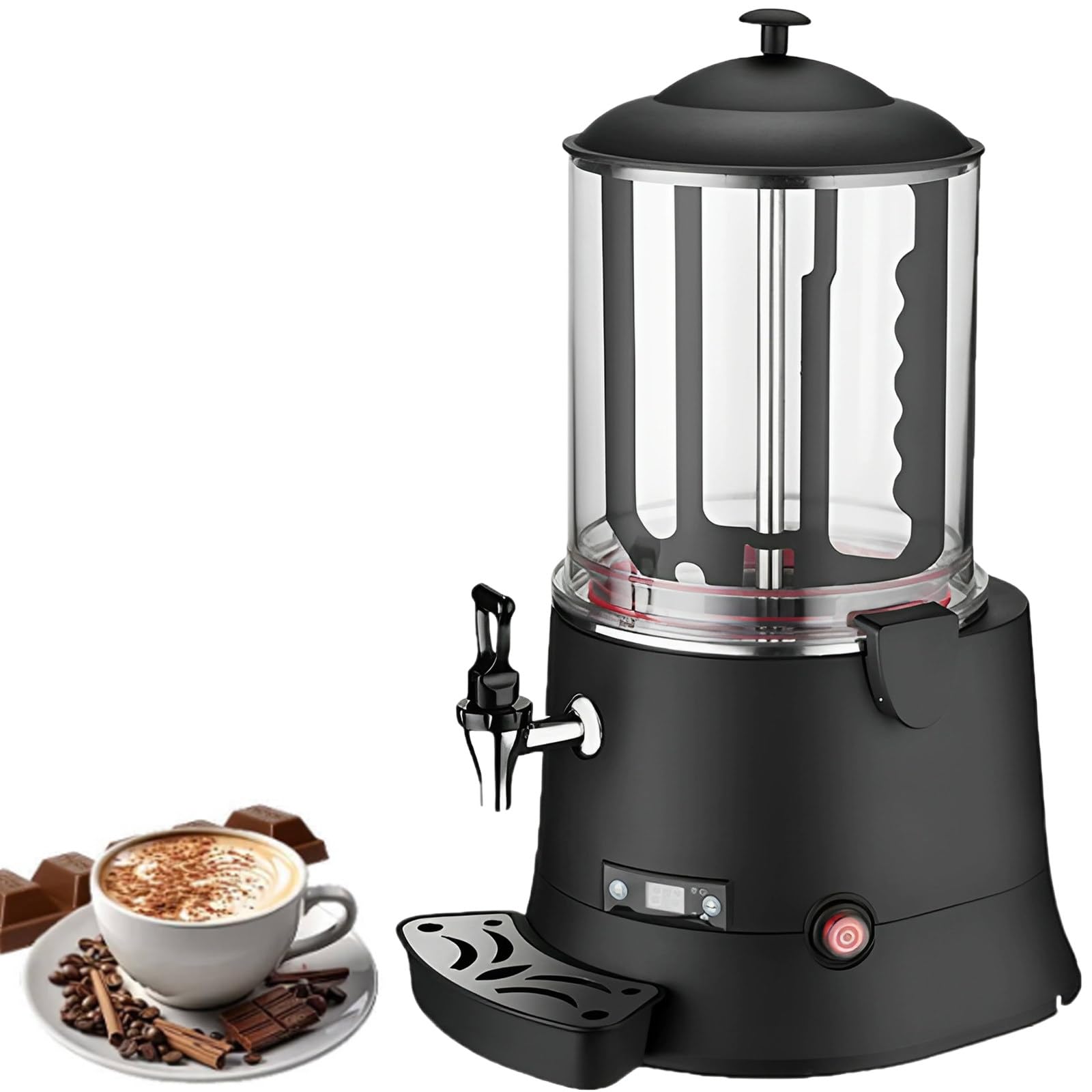 JKJZSALJ 10L Electric Chocolate Tempering Machine, Hot Chocolate Dispenser Warmer, Melt & Hold Cocoa Butter, Milk, Soy Milk, Tea, Commercial Use