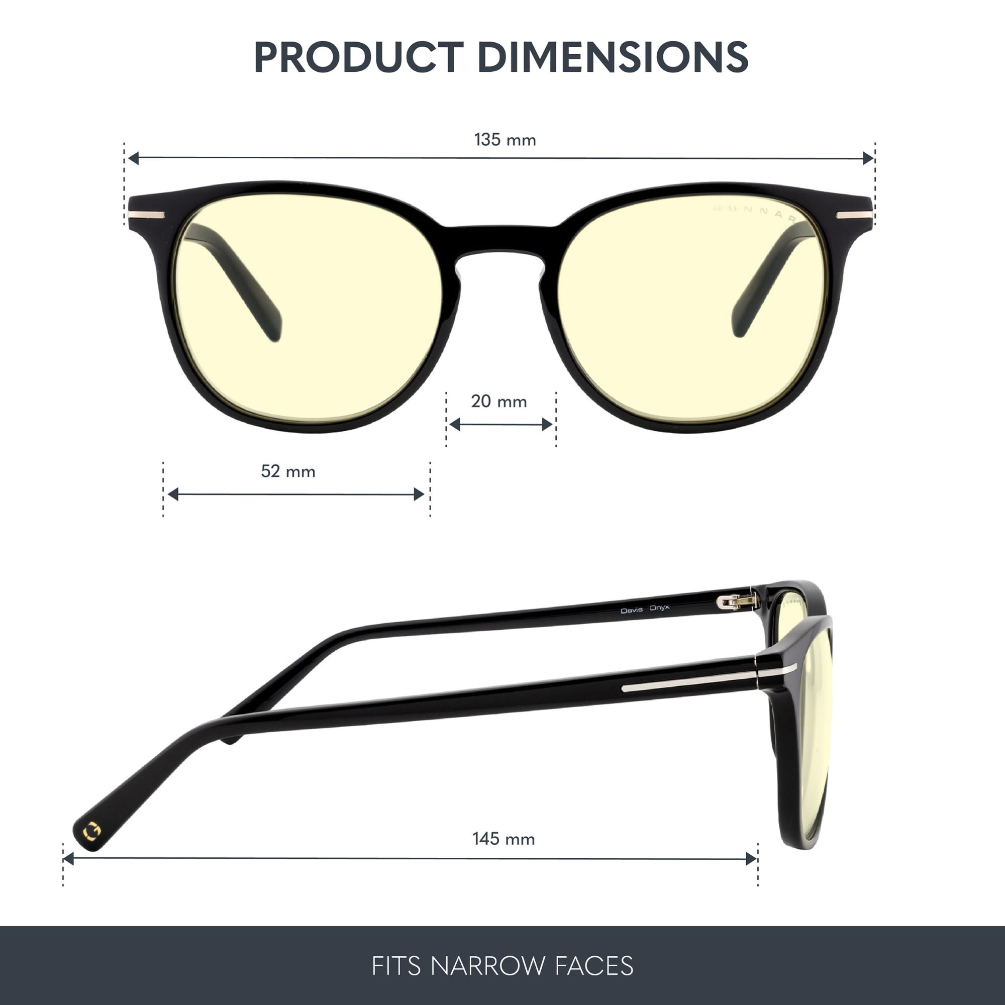 Gunnar Blaulichtfilter-Brille - Davis - Onyx - Amber