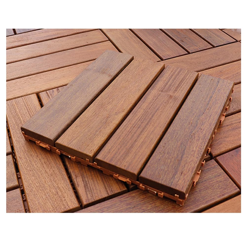 Baldosas Exterior Click, Baldosas Madera Suelo, Resistente al Desgaste Entrelazadas Baldosas para Terraza Jardín Balcón 30x30x3 cm Fáciles de Colocar 11PCS
