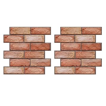 2Pcs Wall Pastes Self- Adhesive Brick Texture Refurbished Wallpapers Decors Decor