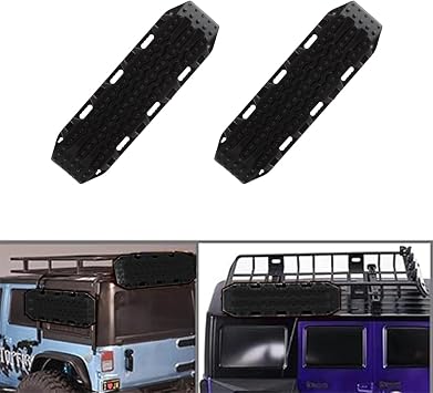 2PCS Sand Ladder Recovery Boards for 1:10 RC Crawler Car SCX10 D90 CC01 Gen8 MST TRX4 TRX6 (Black, A)