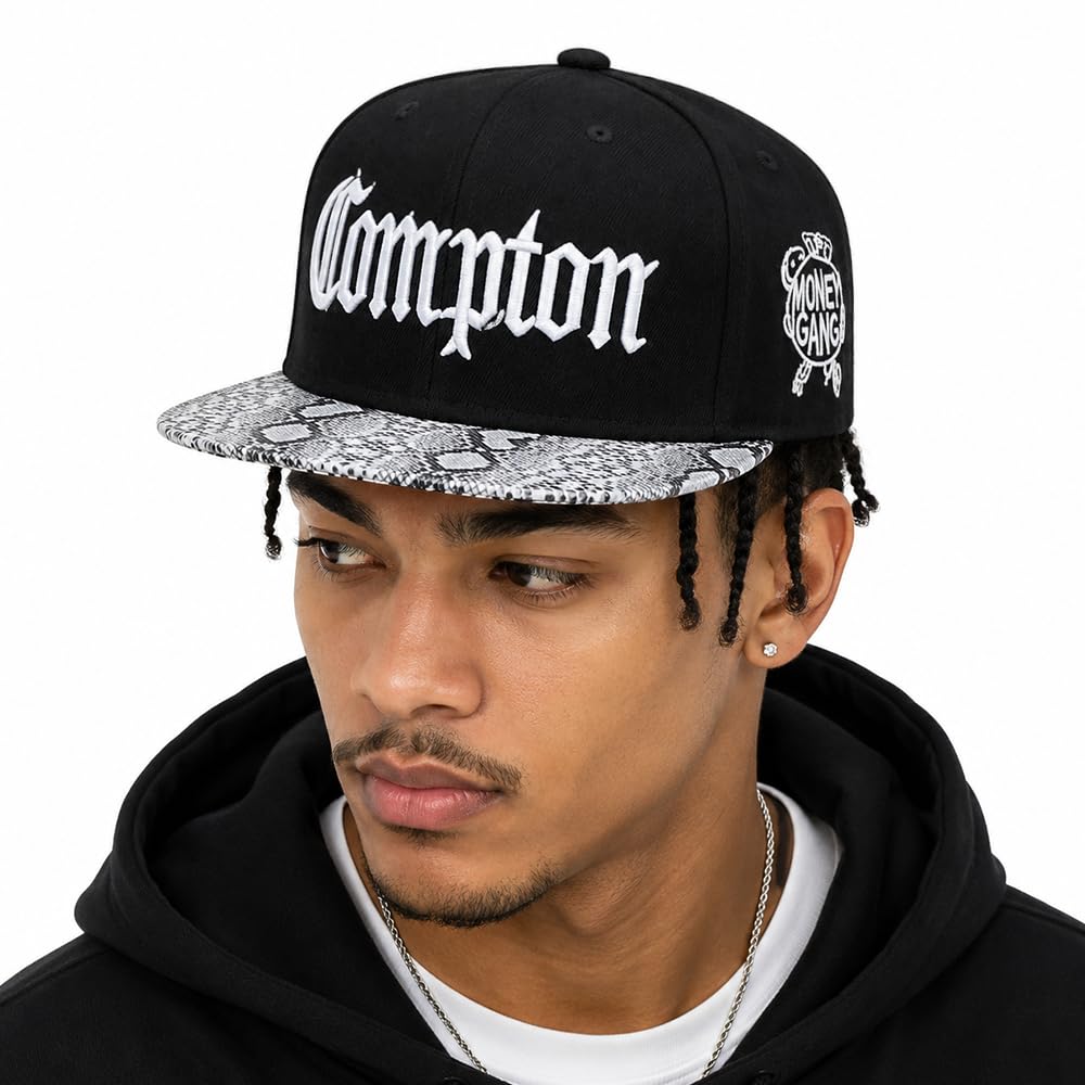 VRITRAZ Comfortable Polyester 3D Printed Hip Hop Cap for Men & Women | Adjustable Snapback Closure Flat Brim Baseball Hat | Lightweight Urban Streetwear Headwear for Dance, Skateboarding, Gym, Sports-image-42