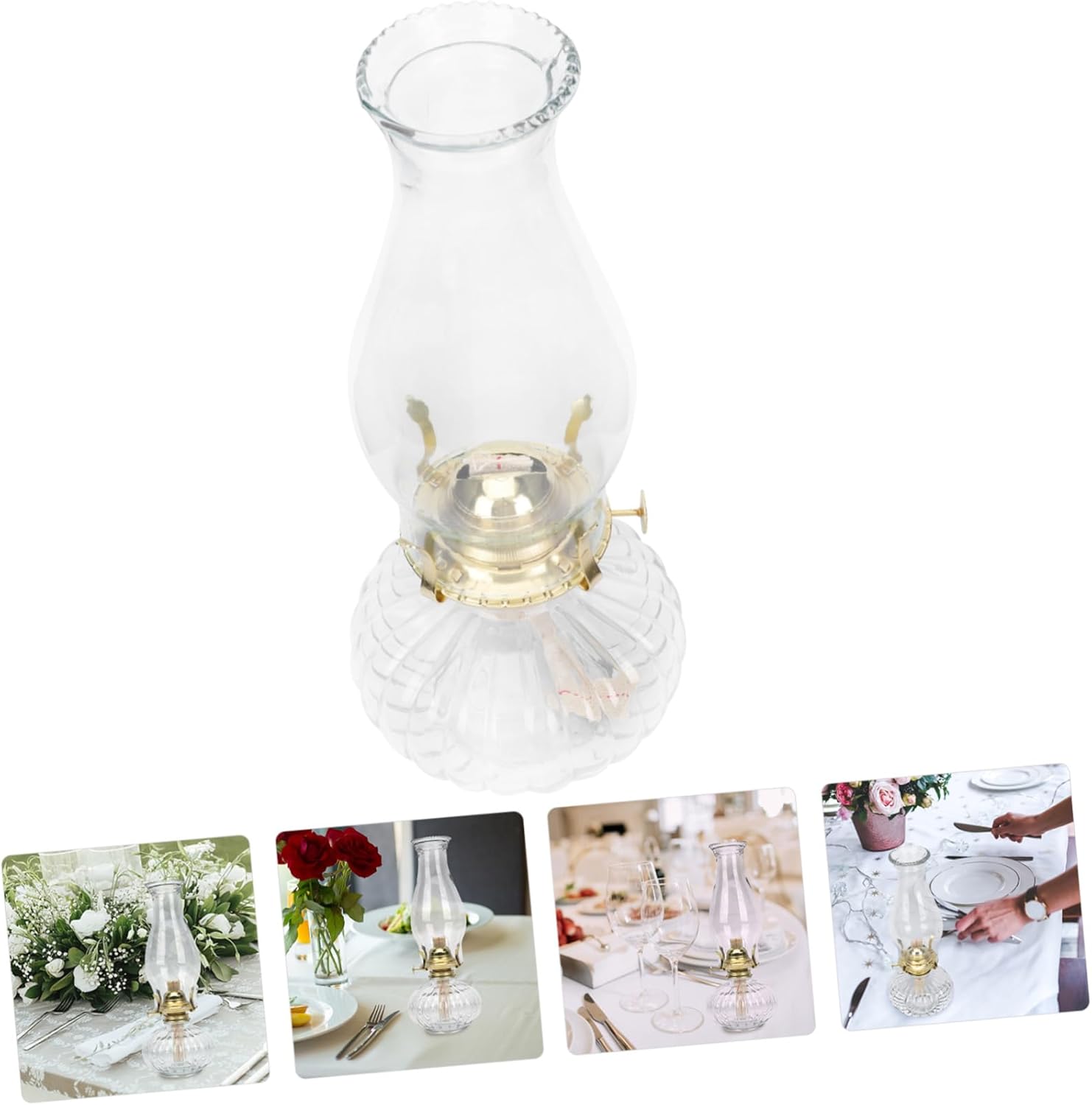 ORFOFE Vintage Kerosene Lamp Retro Glass Oil Lantern for Indoor Use Decorative Tabletop Lighting for Family Dinners Parties and Home Decor Easy to Use Kerosene