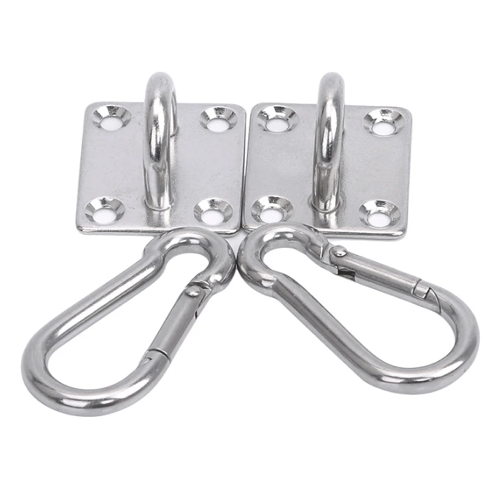 CNfhFRY Eye Hooks， Hook 2 Pack Stainless Steel with and 4 Fixed Holes Ceiling Mount Anchor Load-Bearing