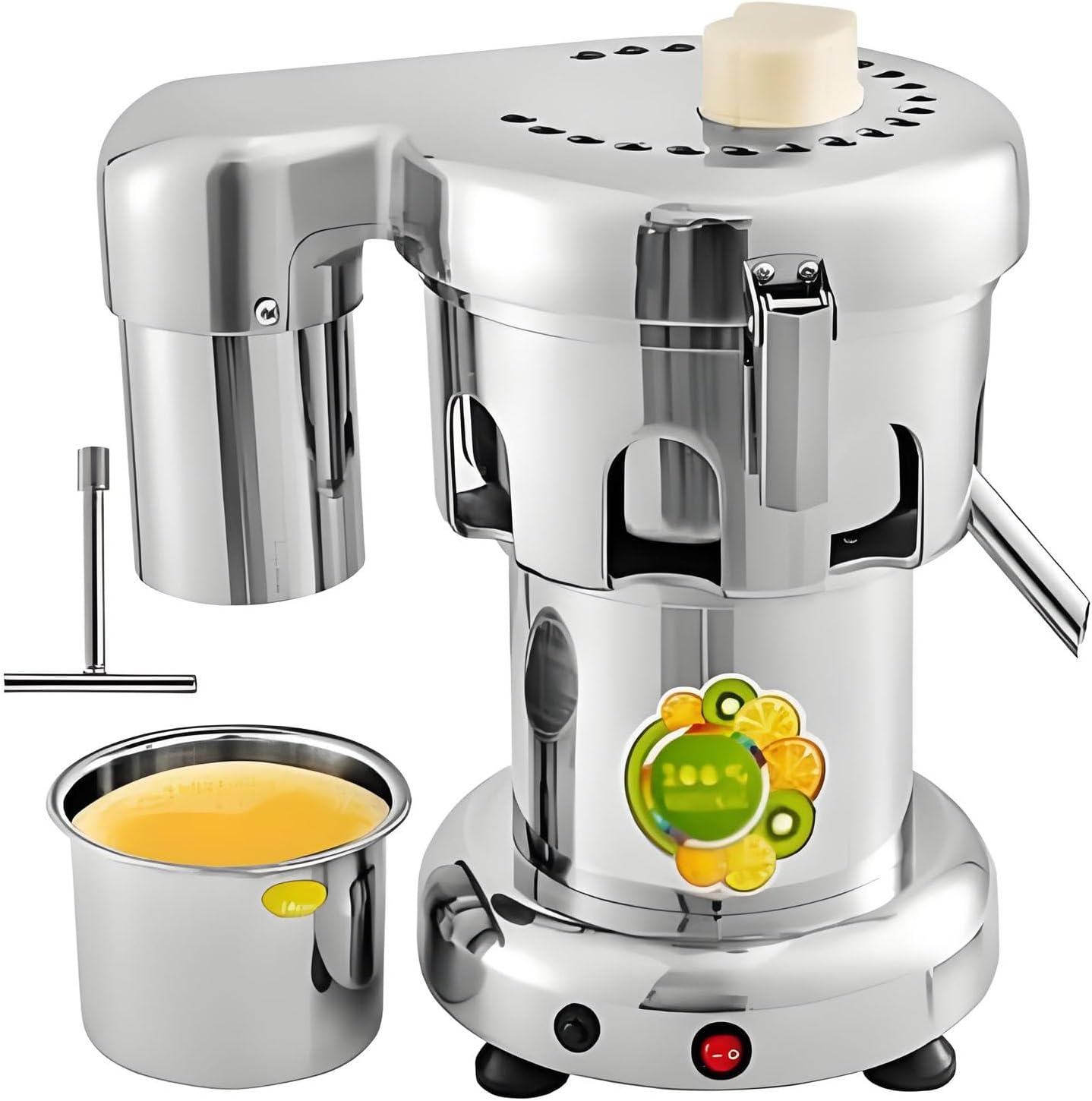 370W Heavy Duty Centrifugal Juicer Machine，Stainless Steel Juicer Extractor， 80-100kg/h，2800RPM，Low noise，Easy to Clean，for Juice Shops, Restaurants, and Hotels