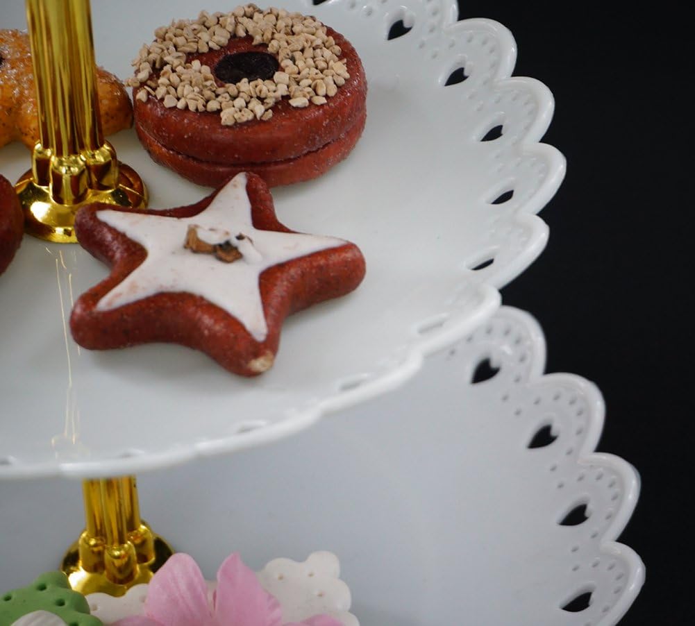 Wееklу Tор Sаlе Artliving 3-Tier Plastic Cake Stand-Dessert Stand-Cupcake Stand-Tea Party Serving Platter White Gold