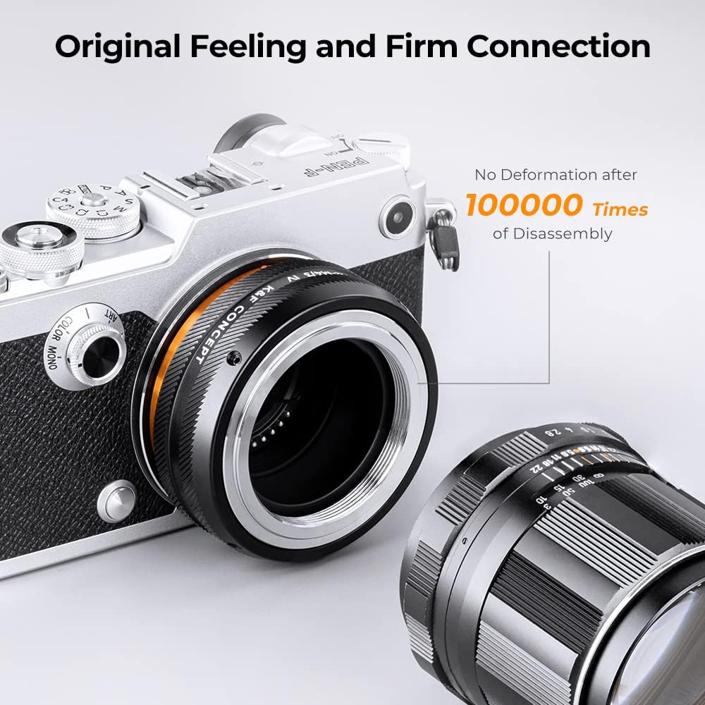 K&F Concept Lens Mount Adapter M42-M4/3 IV Manual Focus Compatible with M42 Lens and Micro Four Thirds (M4/3) Mount Camera Body