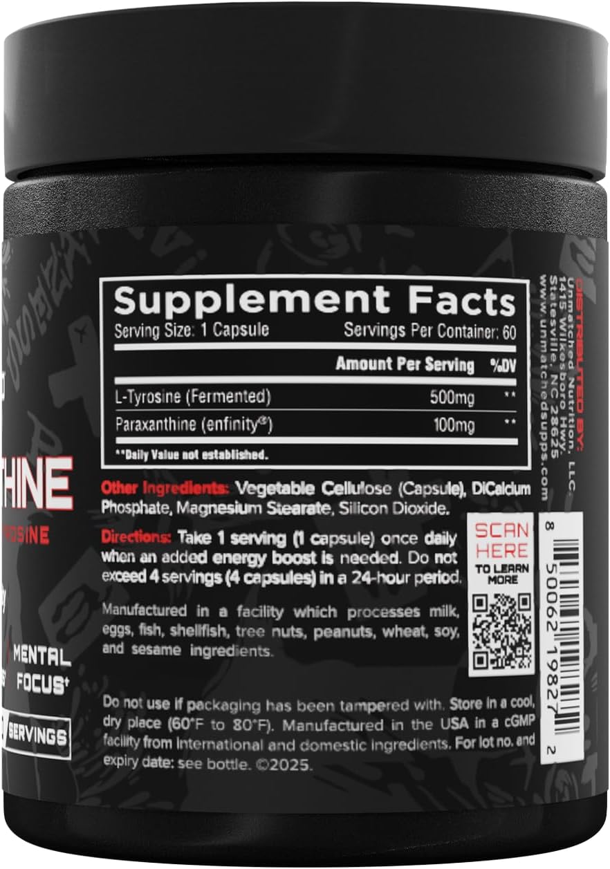 Unmatched Paraxanthine with Fermented L-Tyrosine | Natural Stimulant for Clean Energy | Supports Thermogenesis | Enhanced Focus & Blood Flow | 60 Vegetable Capsules - Image 6