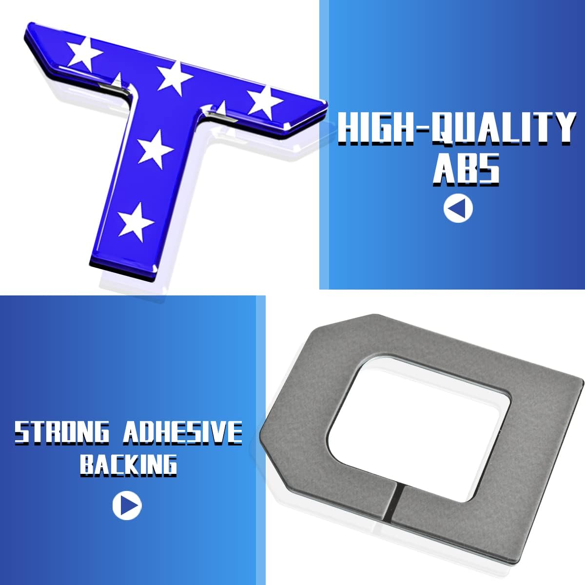 KINGBOO Tailgate Insert Letters 3D Raised Rear Emblems, ABS Plastic Inserts with Adhesive Compatible with Tundr 2022-2023 Truck Accessories Badge (Colored Flag)