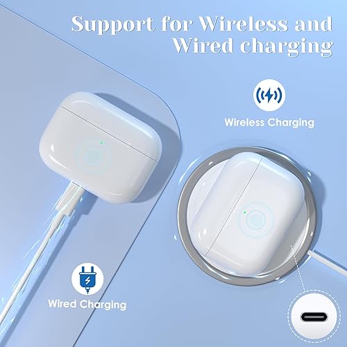 Vista 3 de JKV Repuesto de carga inalámbrica para AirPod Pro 3 con puerto tipo C, solo compatible con Air Pods Pro 3rd Charger Case con detección táctil, sin