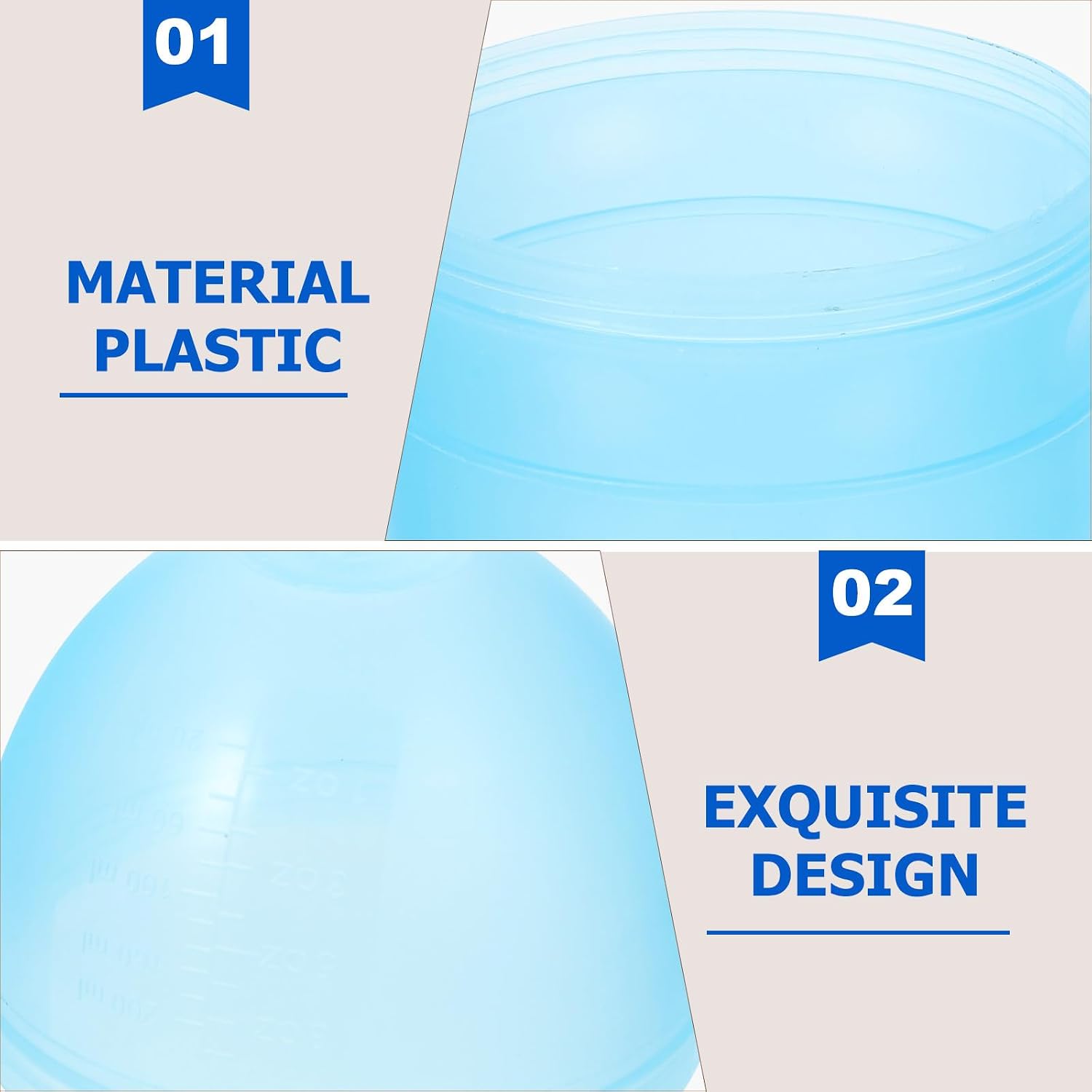 STOBAZA Hair Dye Bowl and Mixing Cup Thickened Plastic Hair Coloring Tool for DIY Salon Use Blue