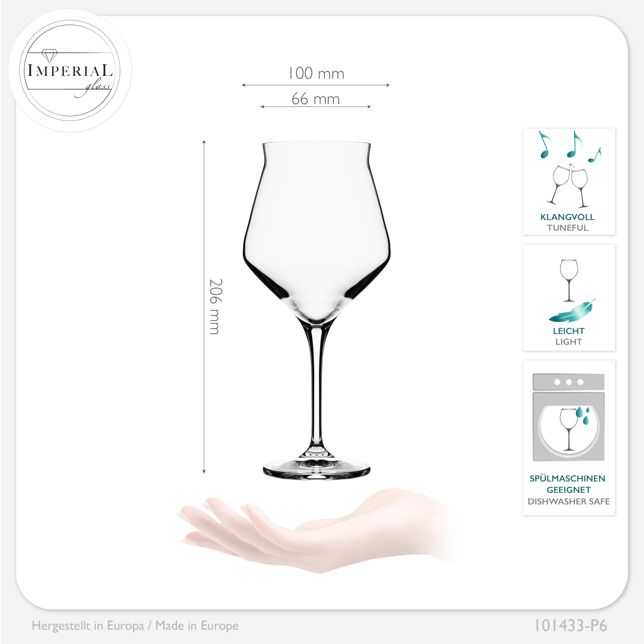 Lot de 6 verres à bière 400 ml (max. 460 ml) - En verre cristal - Passe au lave-vaisselle - Verres à bière artisanaux
