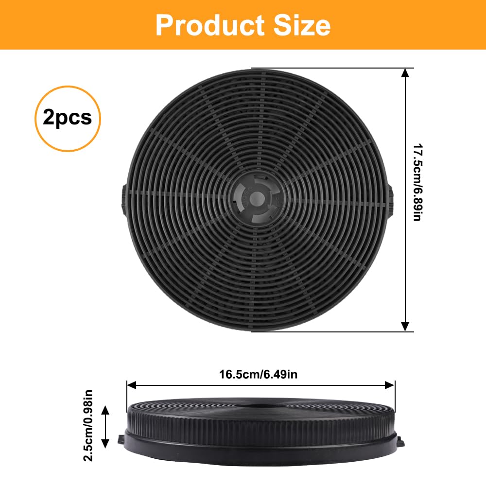 2 Piezas 17.5x2.4 cm Circulación de Aire Filtros de Campana Extractora | Universal Filtro de Carbono Activo Compatible con Múltiples Marcas y Modelos, Adecuado para Campana Extractora de Cocina