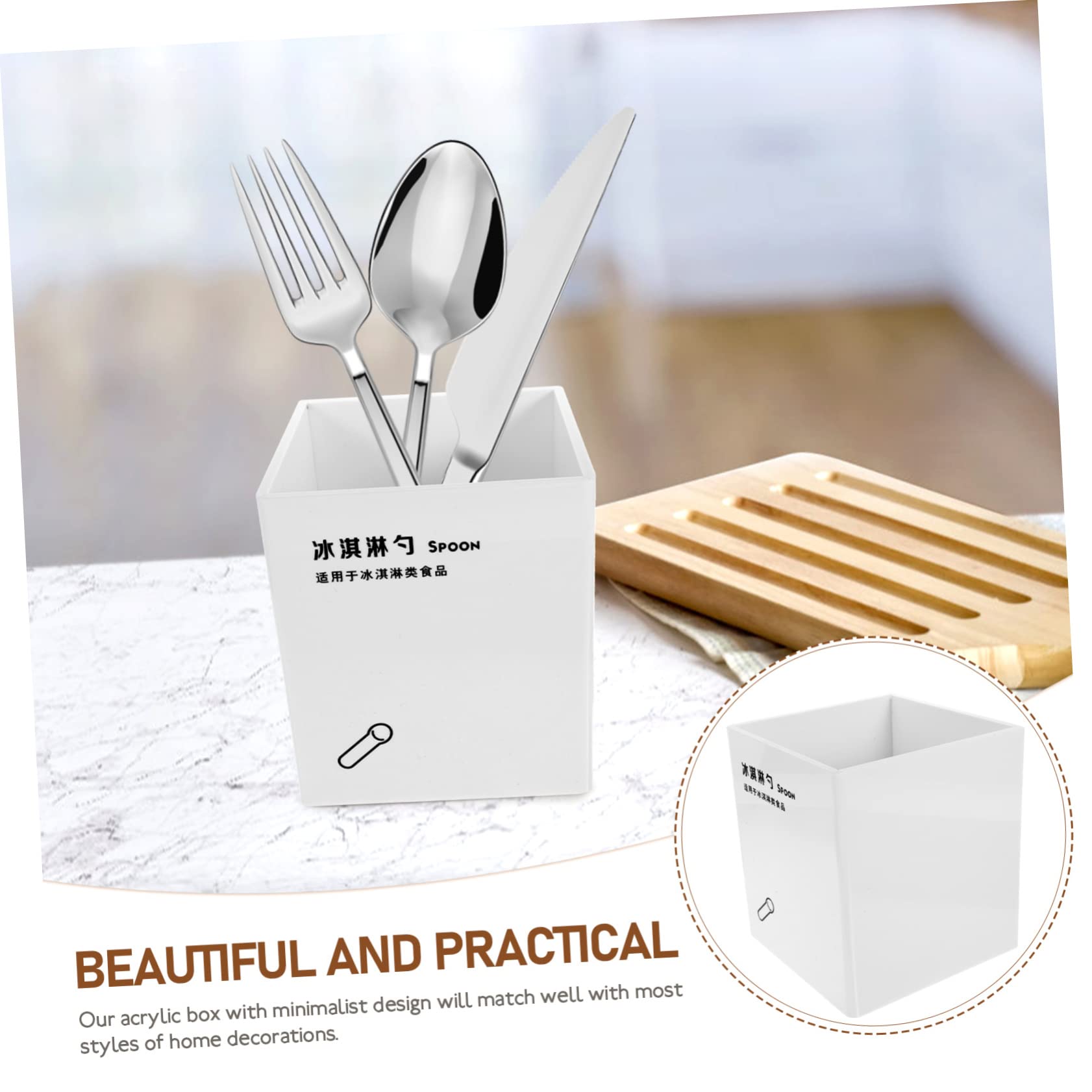 Organisateur à Ustensiles Support de Rangement pour Couverts Baguettes Cuillères pour Cuisine Restaurant Bureau