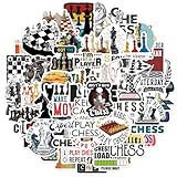 SVGDHZK 50 PCS Chess Stickers - Funny Game Vinyl Stickers for Laptop, Phone, Water Bottle, Gifts for Chess Players, Kids, Teens, Students