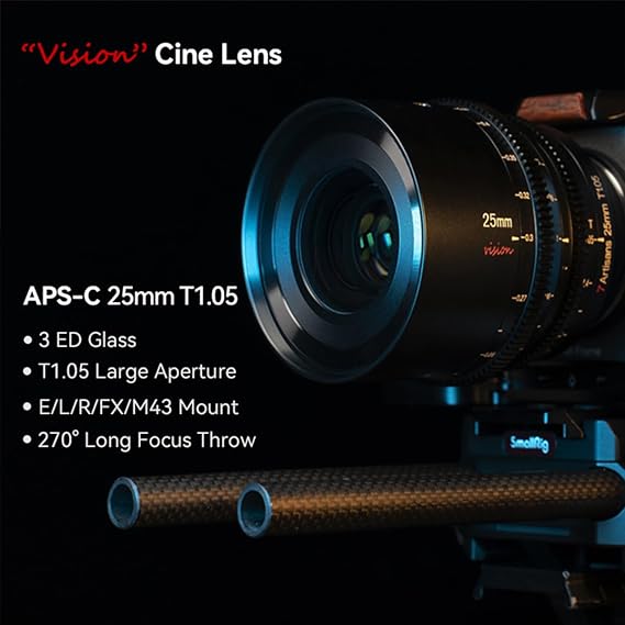 7artisans 25mm/35mm/50mm T1.05 Large Aperture Cine APS-C Lens Compatible for Micro 4/3 Mount