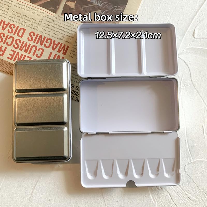 paleta akwarelowa paleta kolorów pusta paleta blaszana puszka do przechowywania farb żelazne pudełko 24/44 do malowania (kolor: srebrny 44)