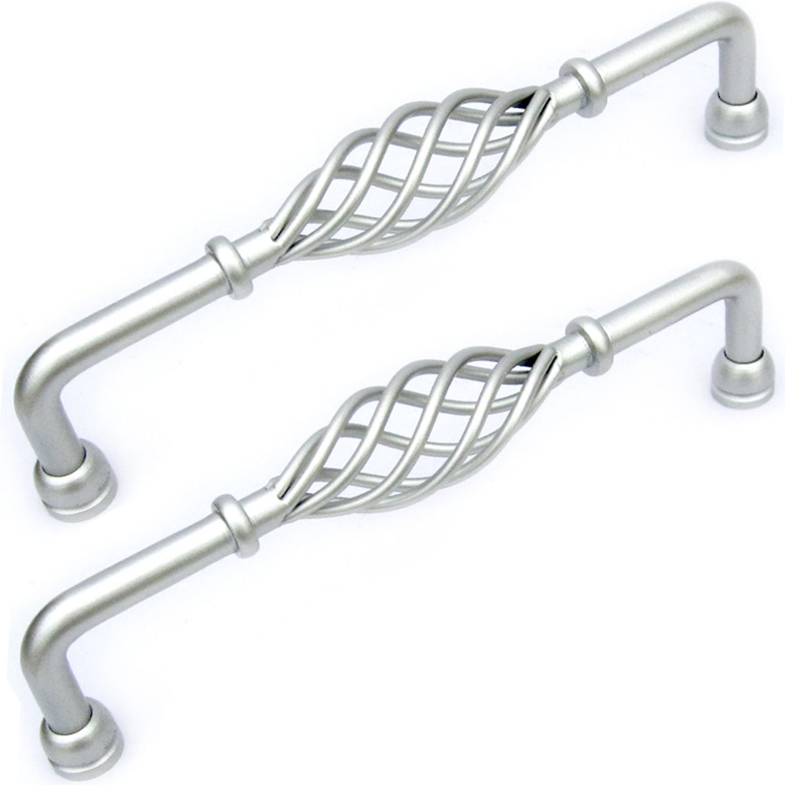 XIAODANHUA 2 Pcs Wardrobe Handles Iron-Nickel Alloy Bathroom Cabinet Pulls Furniture Decoration Pull Handles Bird's Nest Shape Bedside Table Pulls with Screws (Hole Distance 192mm)