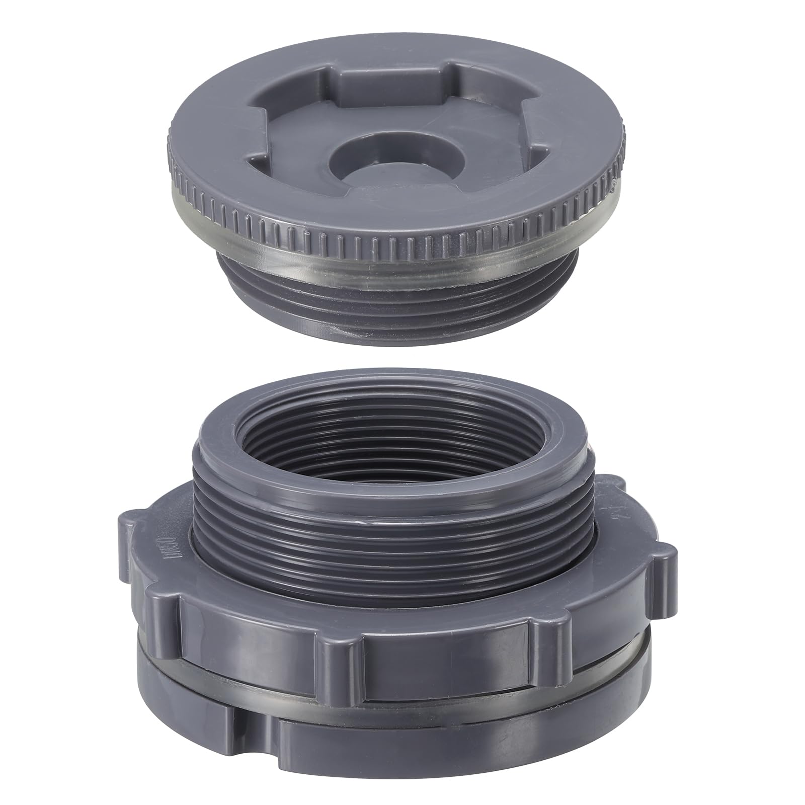 PATIKIL PVC Bulkhead Fitting with Plug NPT2