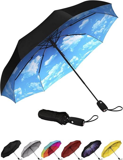 Repel Umbrella - Windproof Travel Umbrellas for Rain - Engineered to Withstand 85MPH Winds, <1lb - Lightweight, Durable, Compact, Waterproof, Auto Open Close, Fiberglass Frame