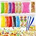 PP OPOUNT 19 Pack Colorful Foam Balls for Slimes 0.08-0.35 Inch with Tools and Fruit Slice for Slimes Making Art DIY Craft(Not Contain Slimes)