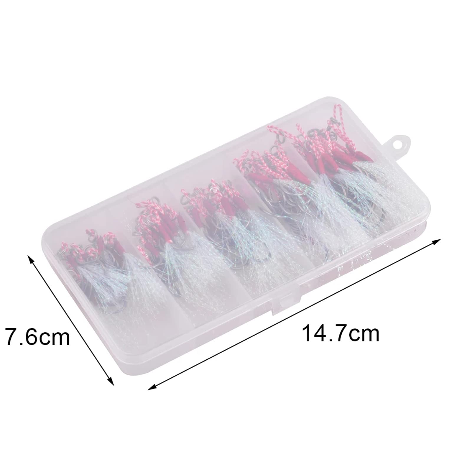 Liudan Anzuelos de Pesca 100 unids/Caja de Asistencia fundida Gancho Lento Jigging señuelo Ganchos de Pesca Gancho de púas Que ata el Hilo de Pesca con Gancho de Pesca de mar Pesca Gancho