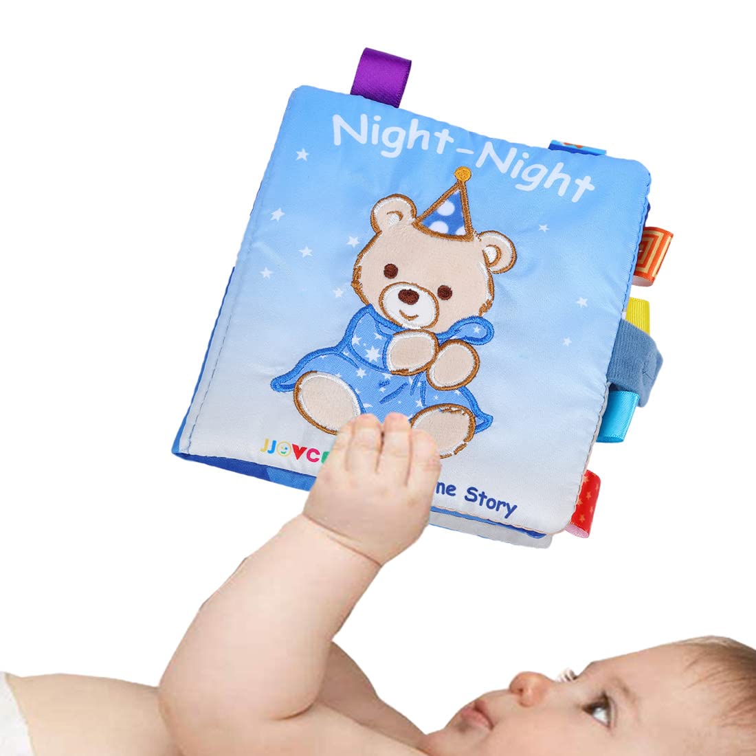 Baby Moo Sleepy Time 3D Cloth Book: Educational Learning Toy for Babies, Infants & Toddlers - Rustle Paper, Washable & Water-Resistant - Ideal Gift for Ages 3 Months and Up