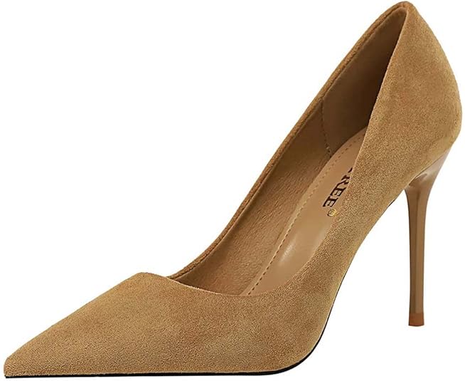 Zapatos De Tacón Alto Para Mujer JOEupin - Sin Cordones, Punta Puntiaguda, Color Caramelo, Elegantes