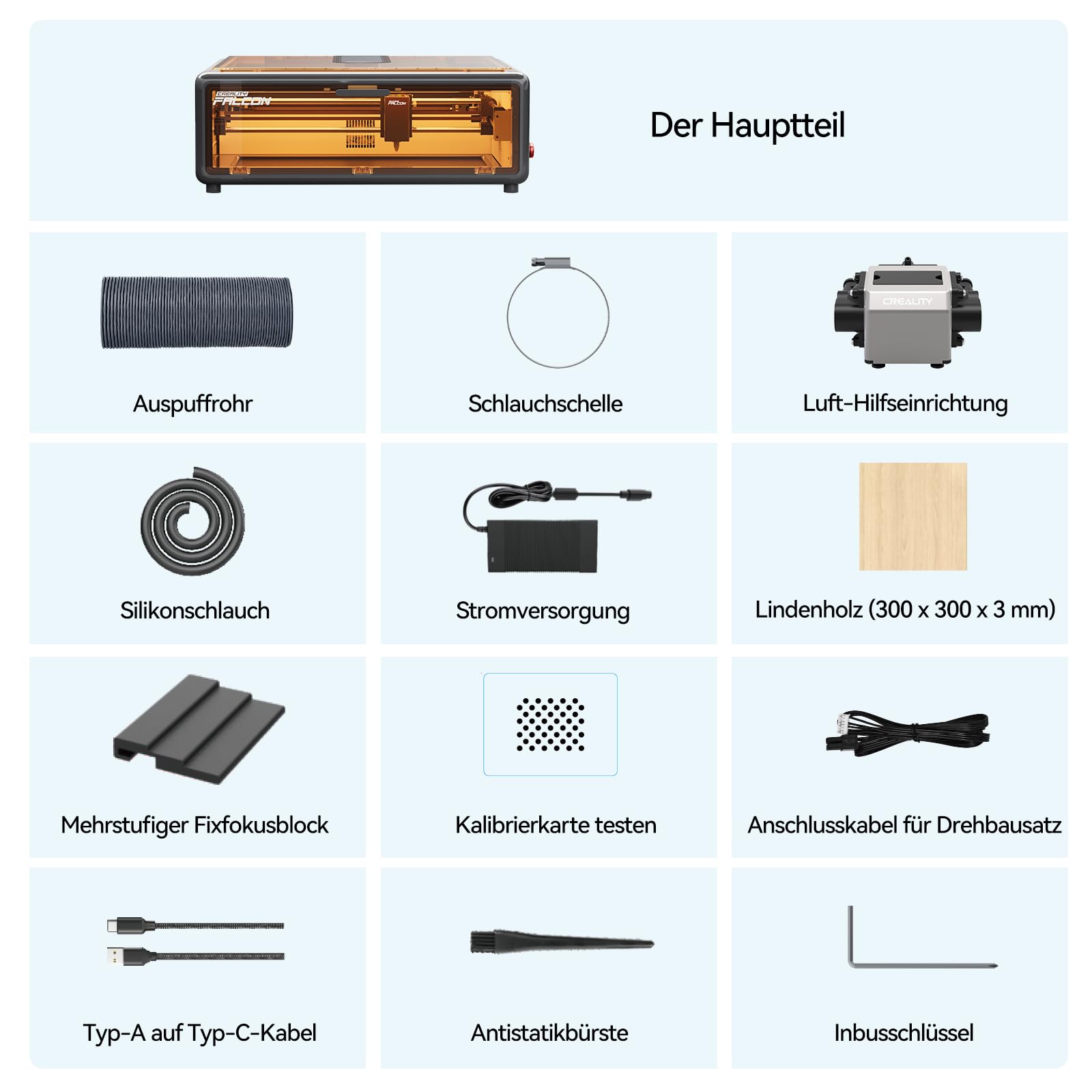 Creality Falcon A1 10W Lasergravierer, 80W Starke Leistung, Vollständig Geschlossen, 600 mm/s, Automatische HD-Kamerapositionierung, Ideal für Holz & Metall-Weißes Gehäuse