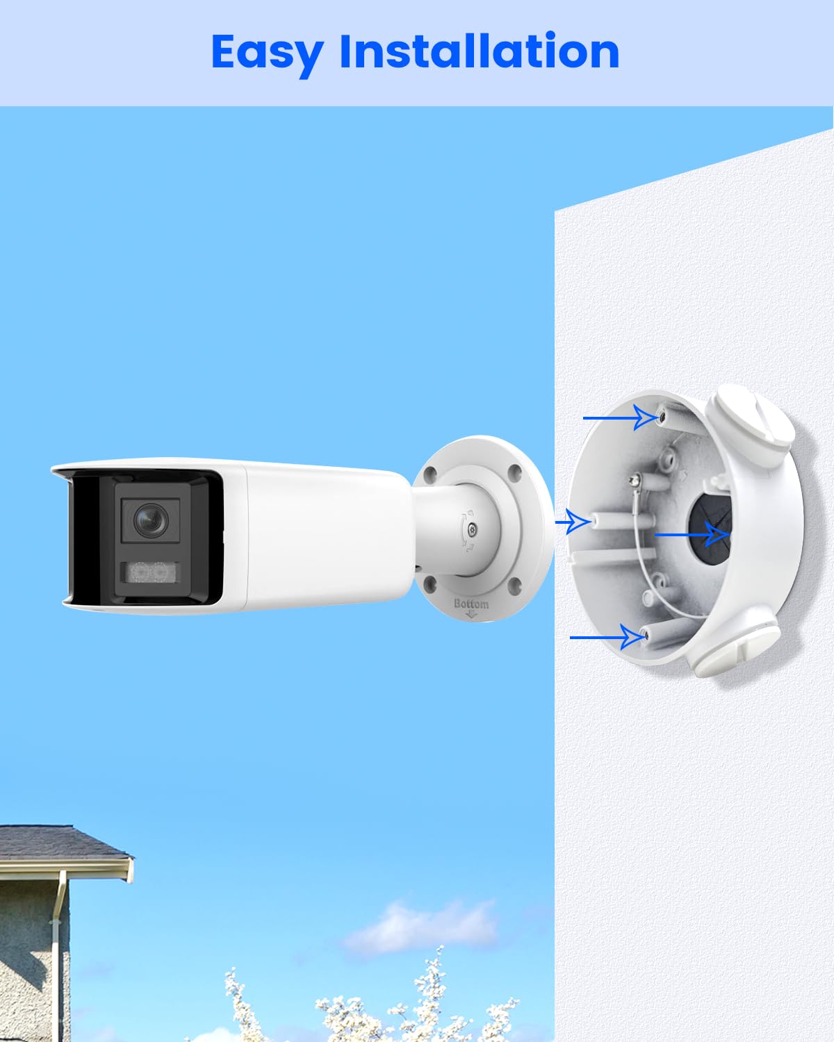 KU-DS-1260ZJ Scatola di giunzione in alluminio per telecamere di sicurezza HIK Bullet Staffa di montaggio a parete per telecamera di sorveglianza IP POE esterna
