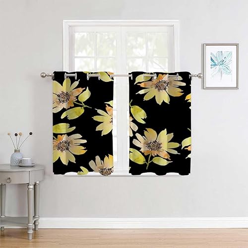 Cortinas De Cocina Modernas Daisy Grommet Short Closet Curtains Garage Curtain 55Inch Width by 72Inch Length,2 Panels