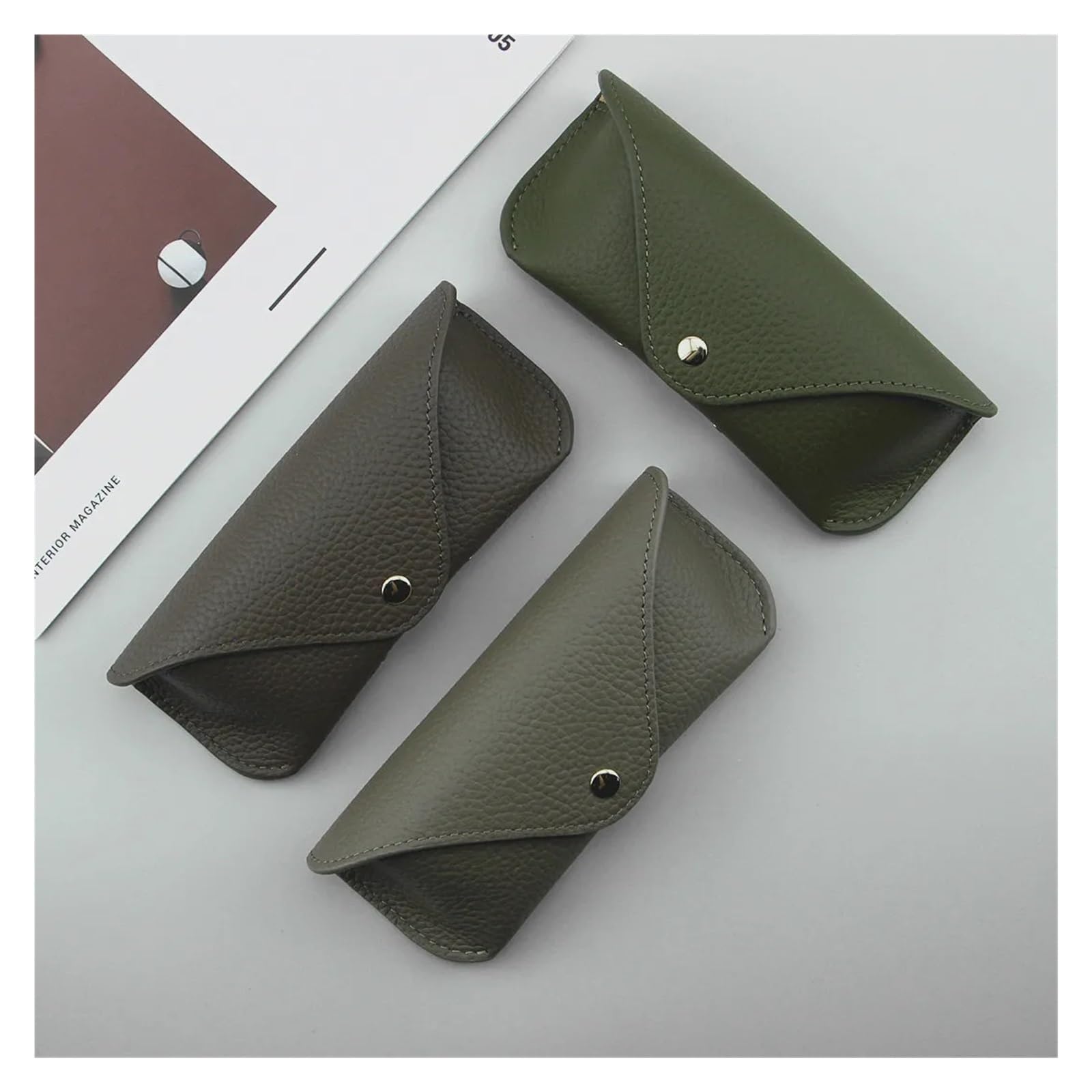 Étui à Lunettes en Cuir Étui à lunettes de soleil, sac Portable for hommes et femmes, housse rangement