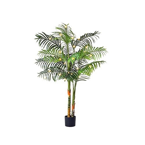 5FT Artificial Palm Tree Tall Plant with Planter & Moss,
