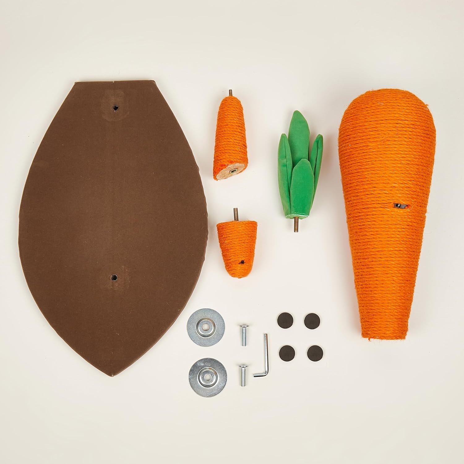 FOFOS Karottenkratzer für Katzen, verstellbares Katzenspielzeug, vertikal und horizontal verstellbar, Material aus natürlichem Sisalseil, einfach zu montieren, für alle Rassen (L)