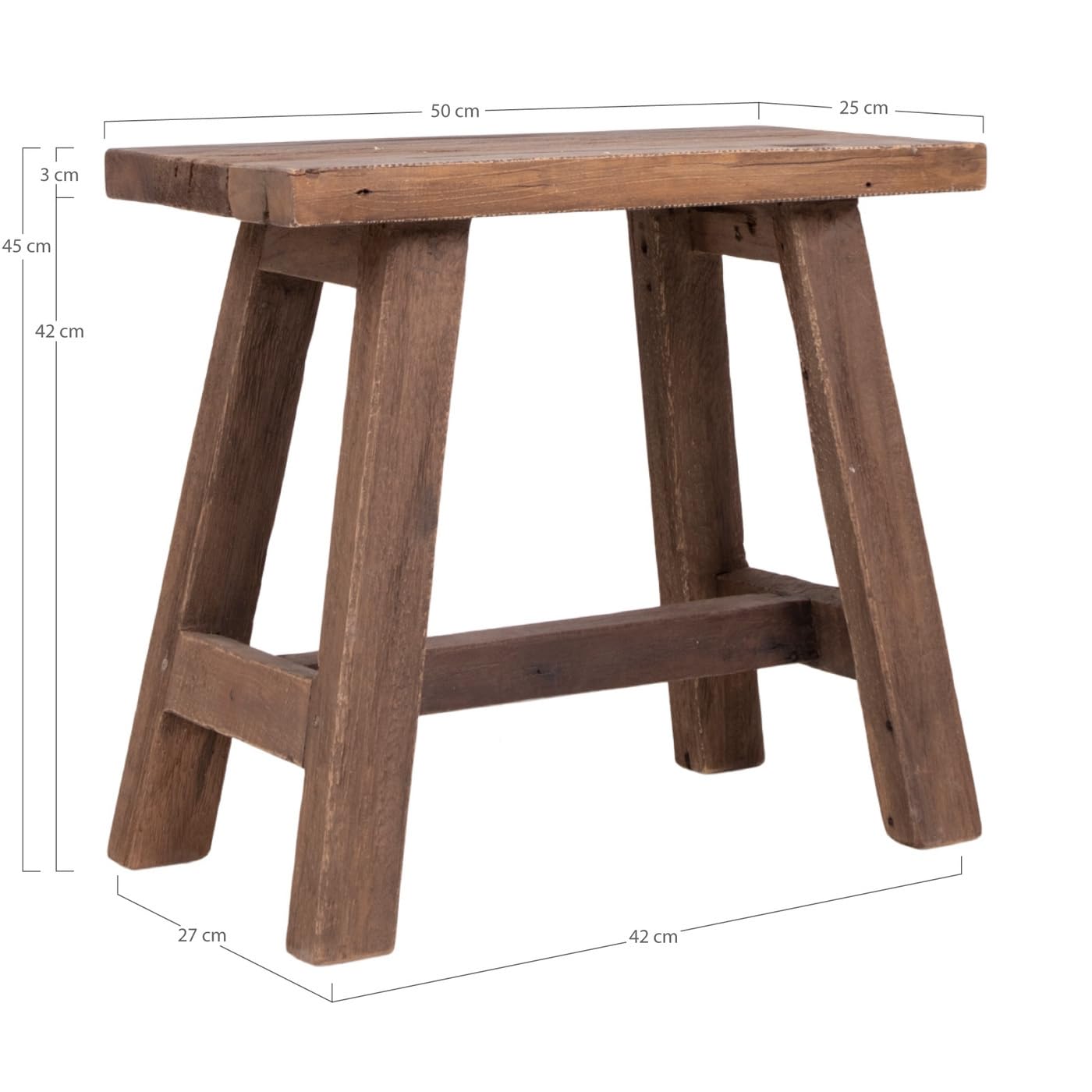House Nordic Teakholzhocker Barcelona 50 cm
