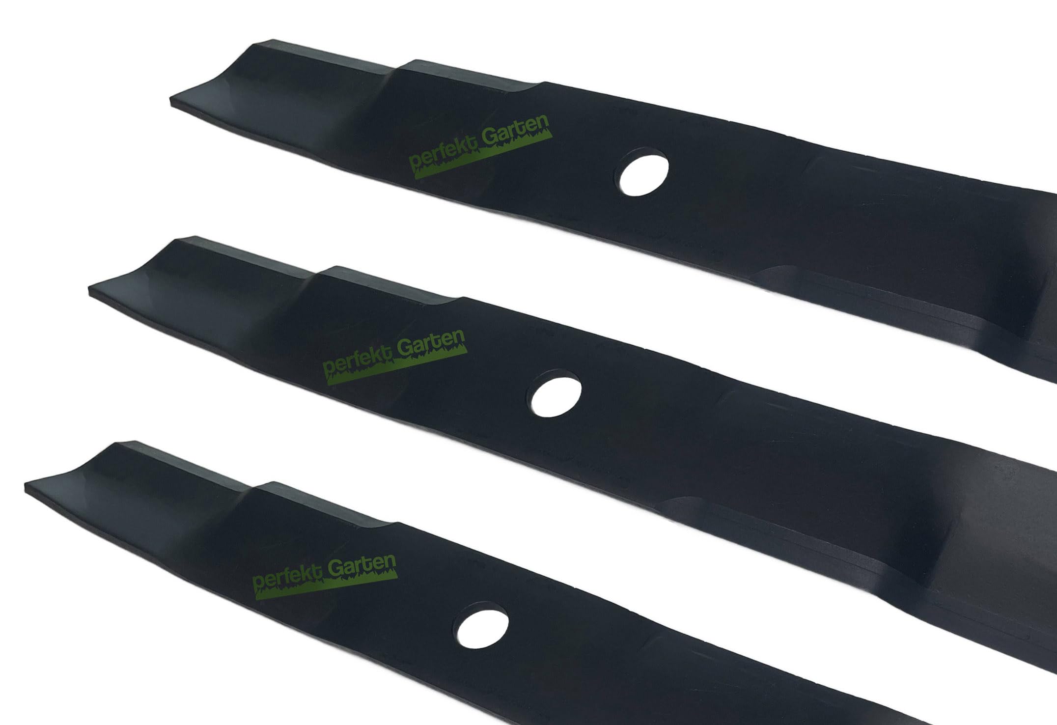 perfektGarten Cuchilla para cortacésped de 3 x 53 cm compatible con cortacésped de giro cero John Deere M 665 F 735 687 620 M144196