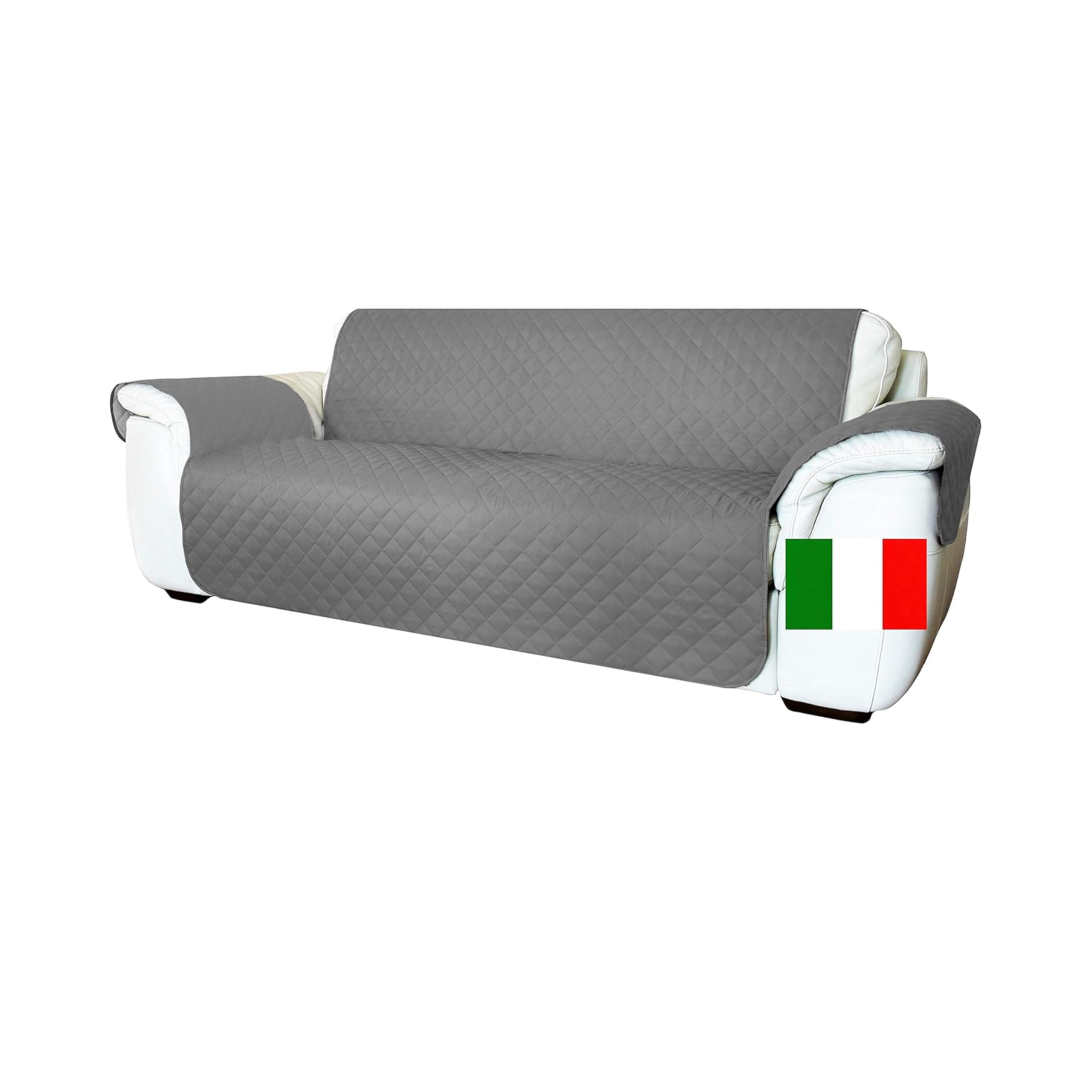 Moonange - Copridivano 4 Posti - Copridivano con Braccioli - Seduta 200 cm - Impermeabile - Reversibile - Antiscivolo - Antimacchia - Antigraffio - Antipelo - Copridivano moderno - Grigio