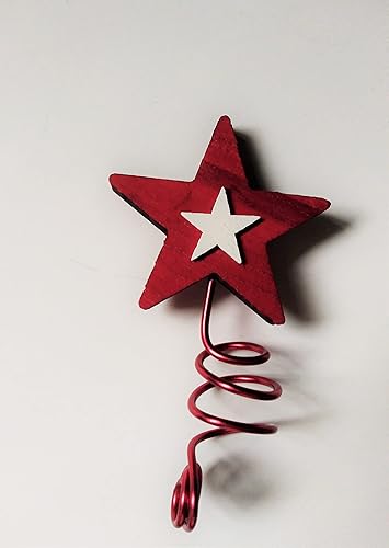 Miniatura 4 de Red and White Mini Tree Topper Star Patriotic Tabletop Tree Decoration – Small Star Ornament for Mini Christmas Tree, 4th of July, Independence Day,