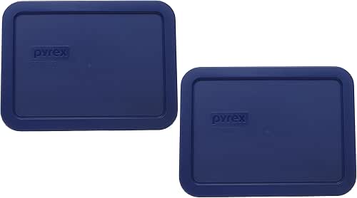 Pyrex 7210-PC (3-Cup) Blue Food Storage Lid (2-Pack) - Made