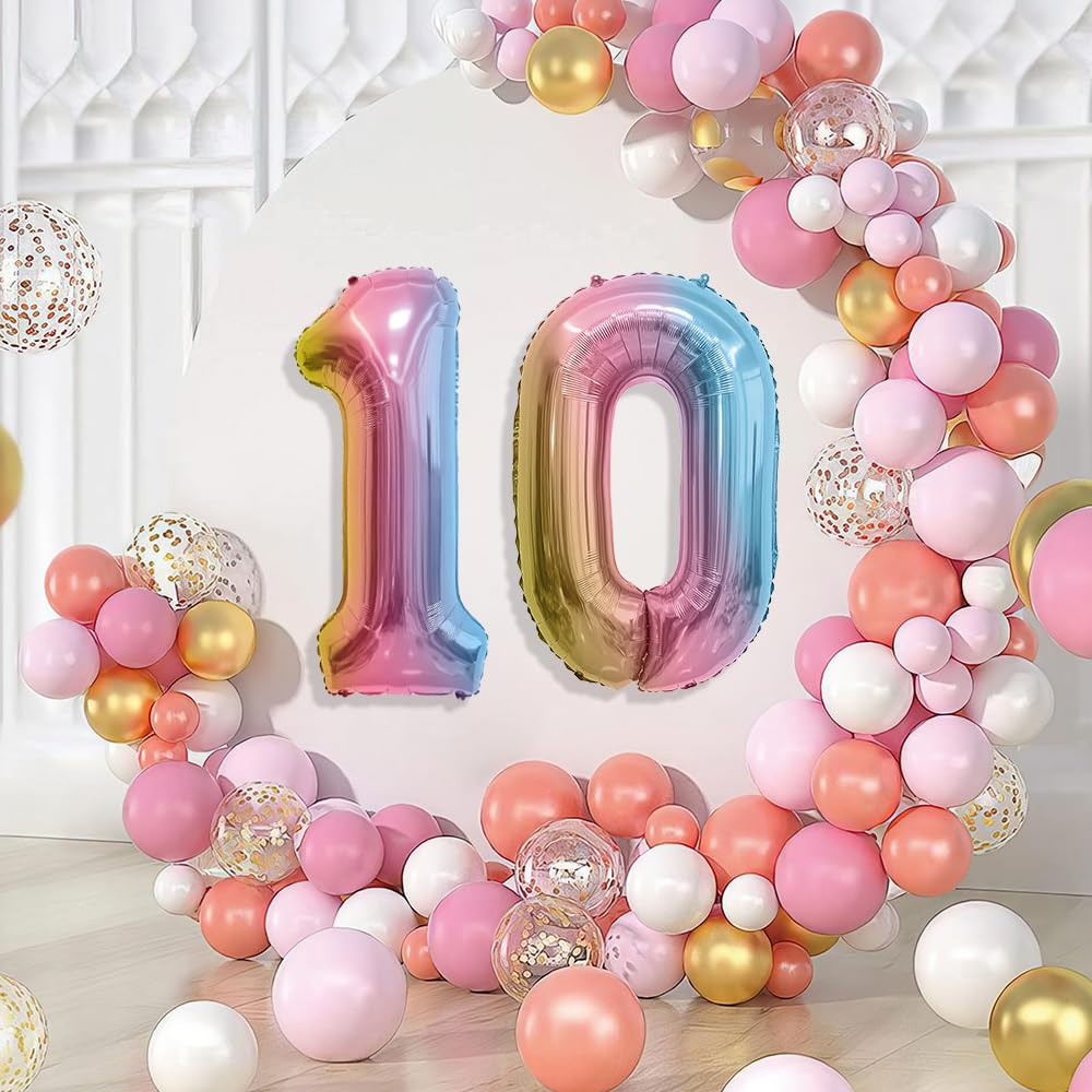 Smlpuame 40 Inch Number Balloon 0-9 Gold Large Number 11 Balloons