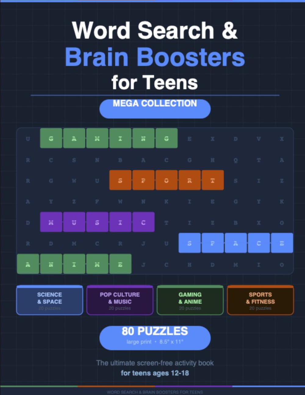 Teen Life Vibes: Word Search & Brain Boosters for Teens