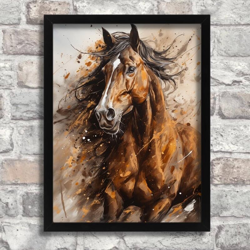 Oil style horse wall art picture poster A0 deco de salon style peinture huile