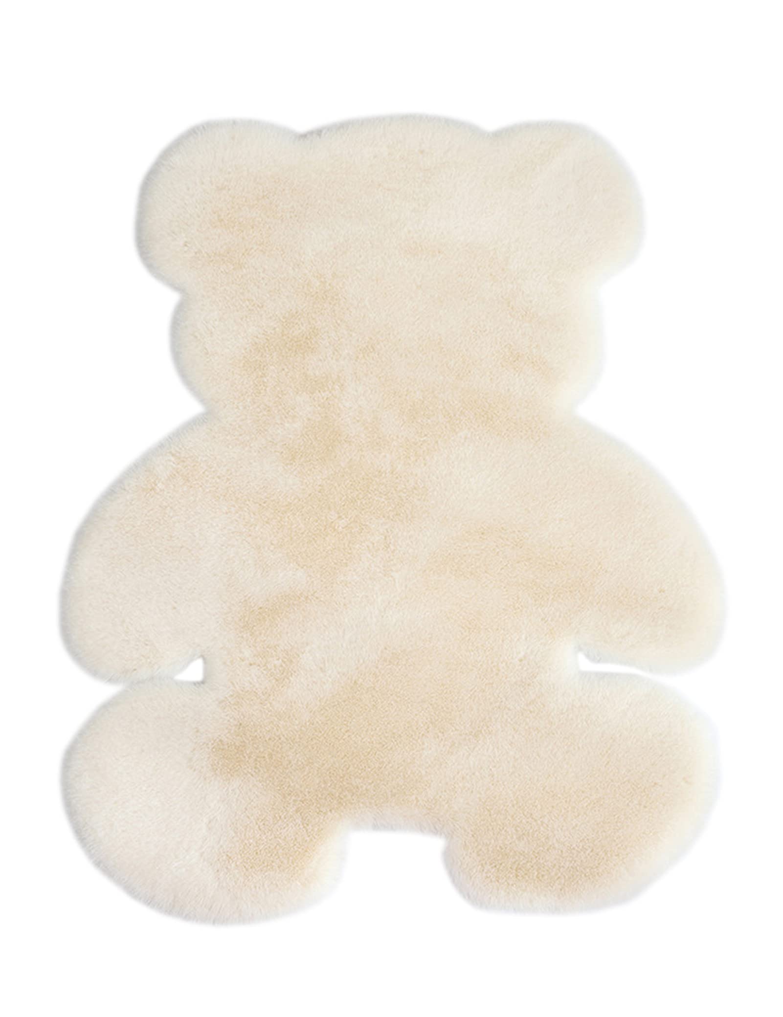 KRIPINC Alfombra Oso, Alfombra Animales, Alfombra Piel de Oveja, Alfombra Pelo Largo, Alfombra Beige, Alfombra Niñas, Alfombra Infantil, Alfombra Suave para Salon, Habitación, Pie de Cama (75x105cm)
