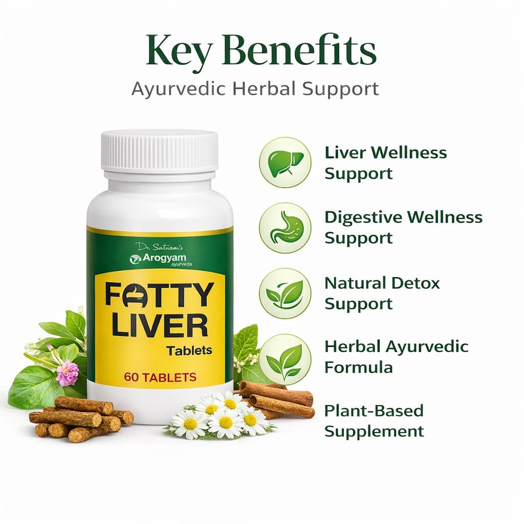 Dr. Satnam's Arogyam Ayurveda Fatty Liver Tablets | Ayurvedic Herbal Liver Support Formula | Digestive & Metabolic Wellness Support | Plant-Based Supplement | 60 Tablets — Amazon image 2