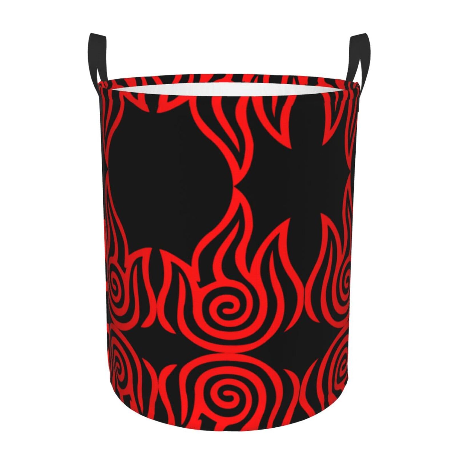 S Circular Hamper fire Print Storage Basket for Home