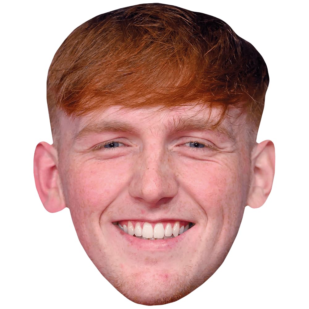 Celebrity Cutouts Lifelike Morgan Burtwistle (Stubble) Celebrity Mask, Flat Card Face, Fancy Dress Mask