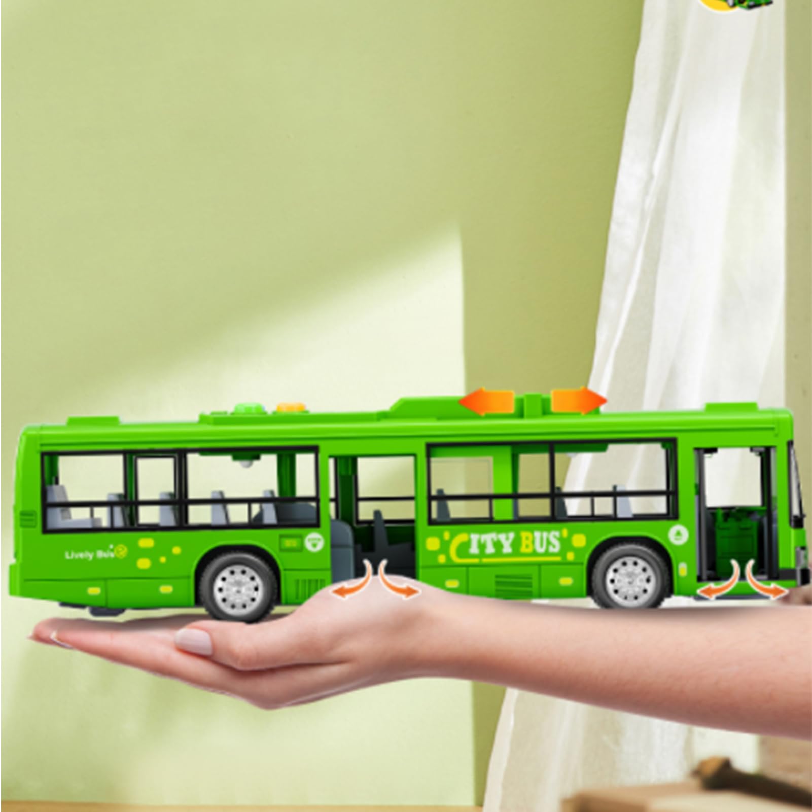 Mbiyhgta City Bus Toy, Large Bus Toy, Educational City Stagecoach Buses - Image 5