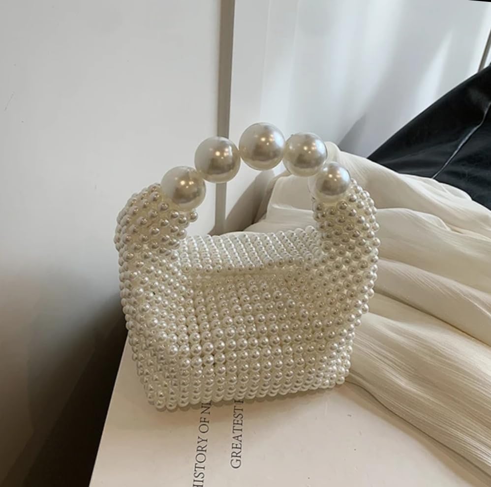 Image of Luxury Pearl Embellished Handheld Bag