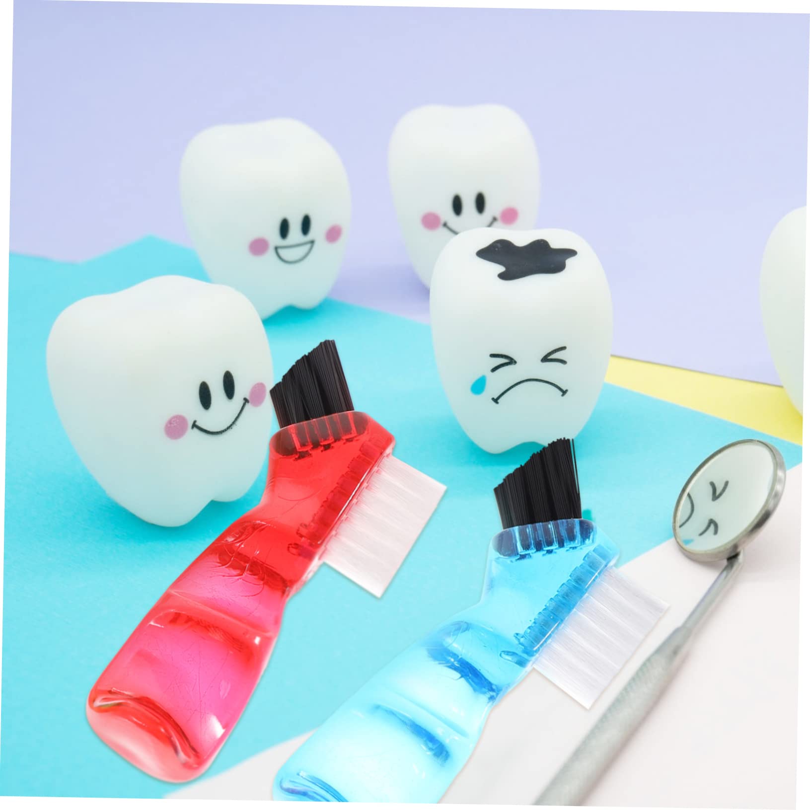 4 Set Falso Spazzolino Da Denti Pennello Piccolo Mini Spazzola Morbida A Doppia Setola Dente Spazzolino Da Denti Per La Pulizia Piccola Pennello Per Denti Plastica 4 Pezzi * 4